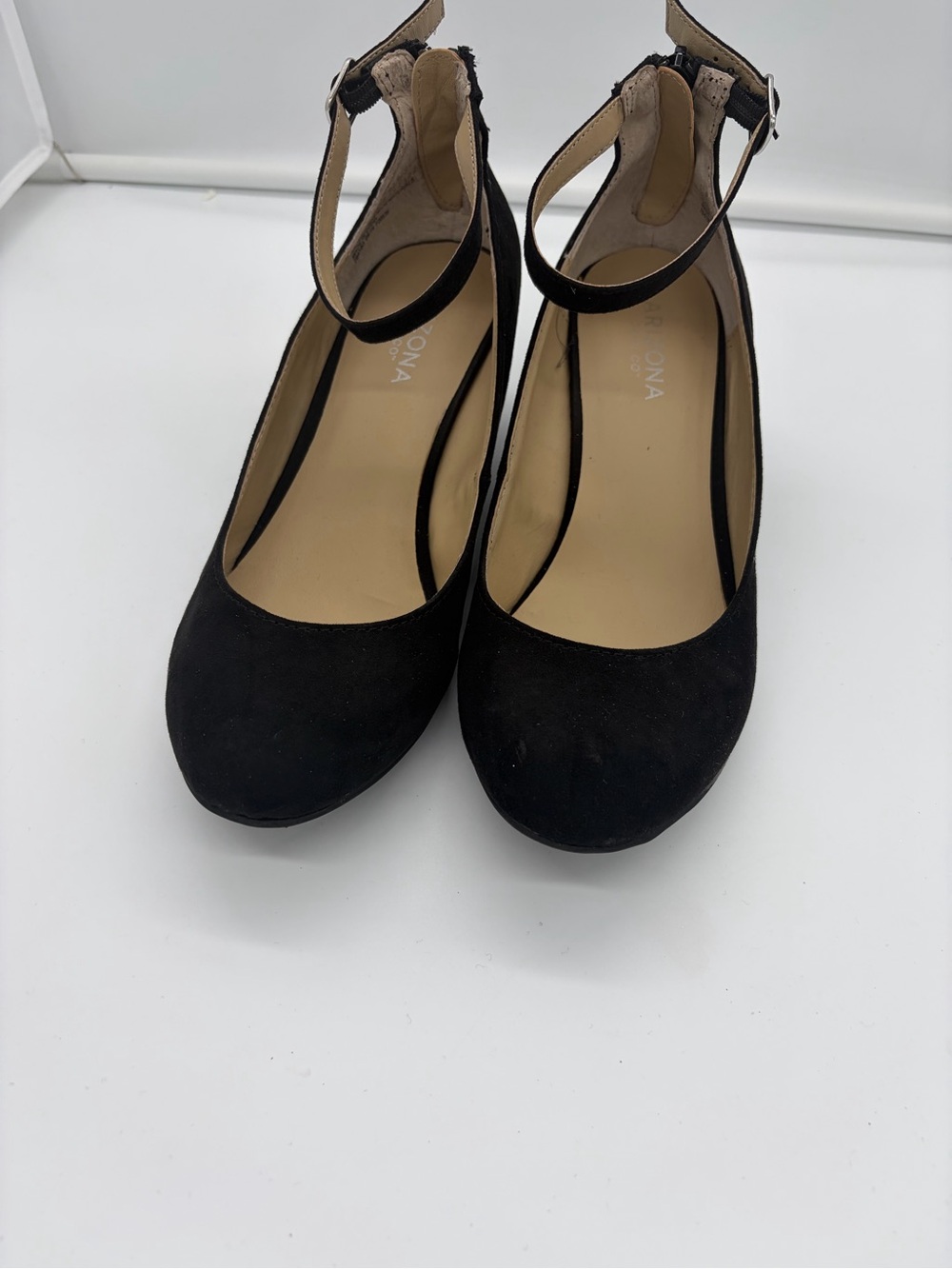 Black Ankle-Strap Womens Pumps